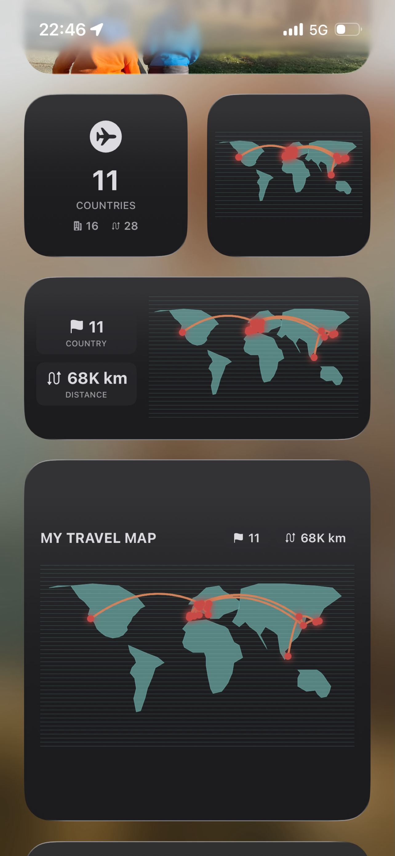 Mile home screen widget dark mode