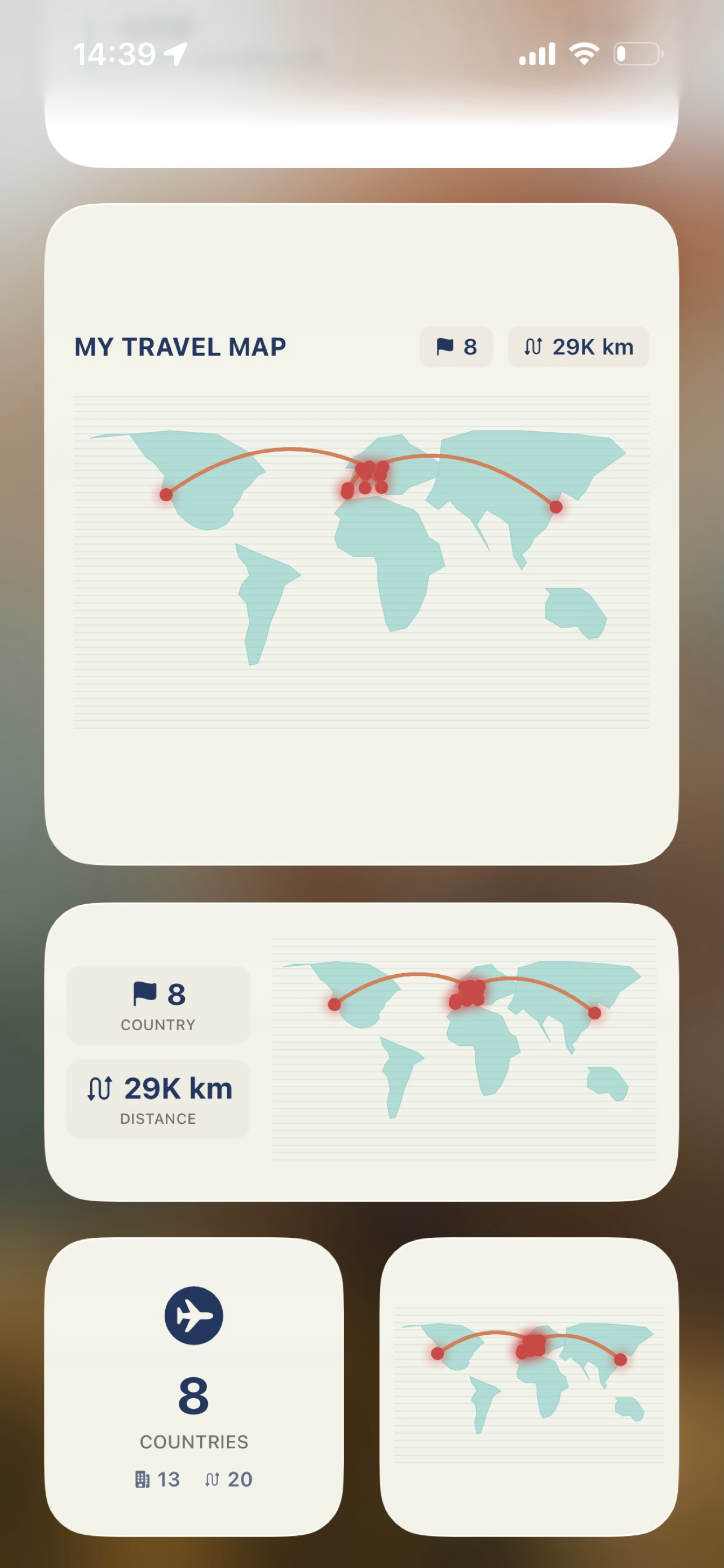 Mile home screen widget light mode